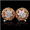 Image 1 : 14K Rose Gold 0.75ctw Fancy Color Diamond Earrings