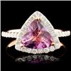 Image 1 : 14K Gold 1.80ct Tourmaline & 0.41ctw Diamond Ring