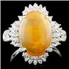 Image 1 : 18K Gold 2.75ct Opal & 0.52ctw Diamond Ring