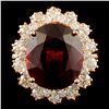 Image 1 : 14K Gold 8.86ct Ruby & 1.50ctw Diamond Ring