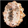 Image 2 : 14K Gold 23.77ct Morganite & 2.10ctw Diamond Ring