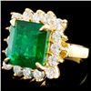 Image 2 : 18K Gold 6.62ct Emerald & 1.81ctw Diamond Ring