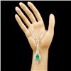 Image 3 : 18K Gold 6.50ct Emerald & 2.74ctw Diamond Necklace