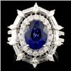 Image 1 : 18K Gold 3.19ct Sapphire & 1.91ctw Diamond Ring