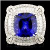 Image 1 : 18K Gold 9.30ct Tanzanite & 3.13ctww Diamond Ring