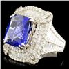 Image 2 : 18K Gold 9.30ct Tanzanite & 3.13ctww Diamond Ring