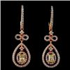 Image 1 : 18K Rose Gold 1.48ctw Fancy Color Diamond Earrings