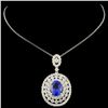 Image 2 : 18K Gold 2.09ct Tanzanite & 1.86ctw Diamond Pendan