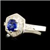 Image 2 : 18K Gold 0.61ct Sapphire & 0.28ctw Diamond Ring