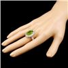 Image 3 : 14K Gold 9.28ct Peridot & 2.40ctw Diamond Ring