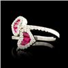 Image 2 : 18K Gold 0.68ct Ruby & 0.48ctw Diamond Ring