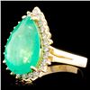 Image 2 : 14K Gold 5.14ct Emerald & 0.53ctw Diamond Ring