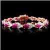 Image 1 : 14K Rose Gold 10.67ct Ruby & 1.58ctw Diamond Brace