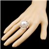 Image 3 : 18K Gold 15.00MM Pearl & 1.02ctw Diamond Ring