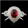 Image 1 : 18K White Gold 0.99ct Ruby & 0.45ct Diamond Ring