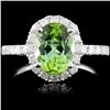 Image 1 : 14K Gold 2.00ct Tourmaline & 0.71ctw Diamond Ring