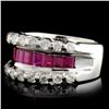 Image 2 : 18K White Gold 1.66ct Ruby & 0.86ct Diamond Ring