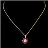 Image 2 : 14K Gold 0.64ct Ruby & 0.16ctw Diamond Pendant