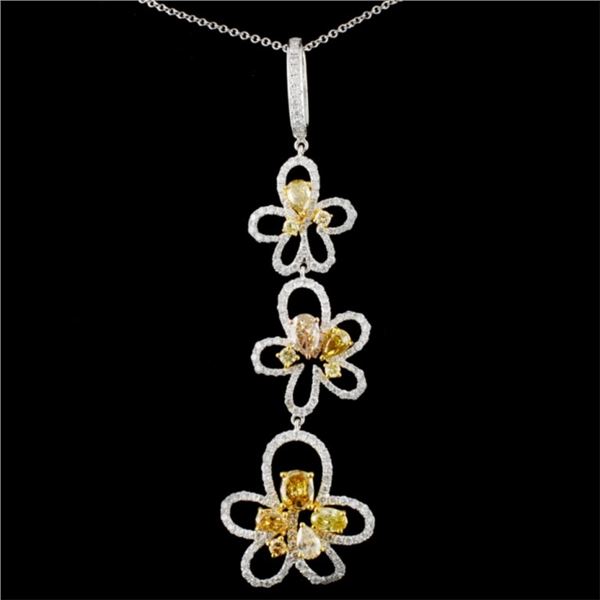 18K Gold 2.76ctw Fancy Diamond Pendant