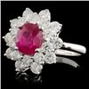 Image 2 : 18K White Gold 1.67ct Ruby & 1.50ct Diamond Ring