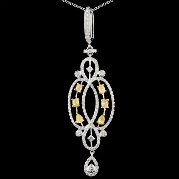 18K Gold 1.24ctw Fancy Diamond Pendant