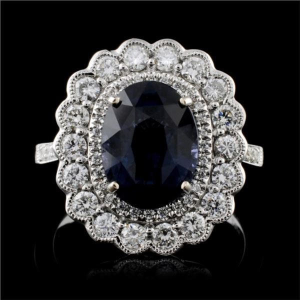 18K White Gold 3.52ct Spinel & 0.78ct Diamond Ring