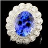 Image 1 : 18K Gold 4.92ct Tanzanite & 1.07ctw Diamond Ring