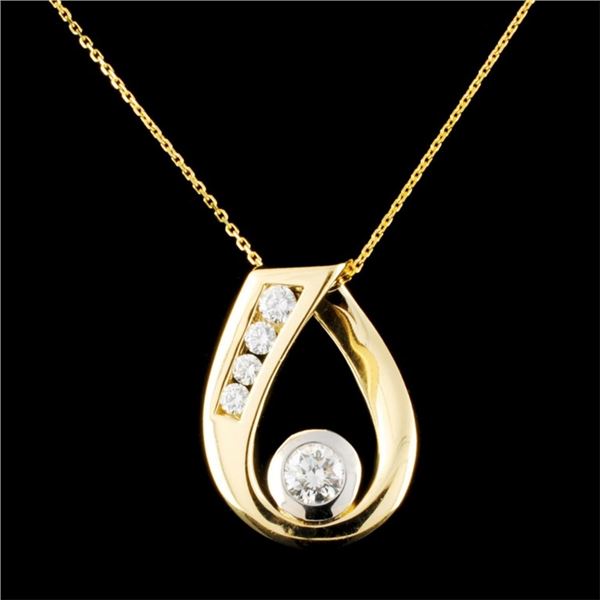 14K Gold 0.45ctw Diamond Pendant