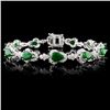 Image 1 : 14K White Gold 7.68ct Emerald & 2.51ctw Diamond Br