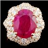 Image 1 : 18K Gold 5.67ct Ruby & 2.08ctw Diamond Ring