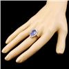 Image 3 : 14K Gold 7.07ct Tanzanite & 1.01ctw Diamond Ring