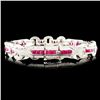 Image 2 : 14K Gold 5.12ct Ruby & 1.30ctw Diamond Bracelet