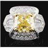 Image 1 : 18K White Gold 6.30ctw Fancy Color Diamond Ring