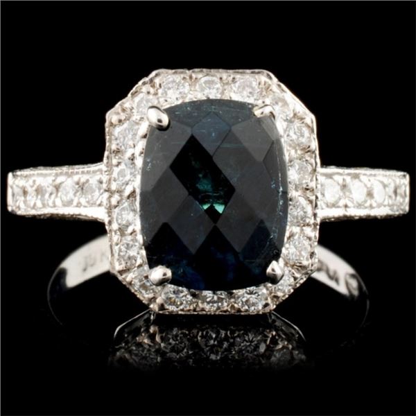 18K Gold 2.50ct Tourmaline & 0.80ctw Diamond Ring