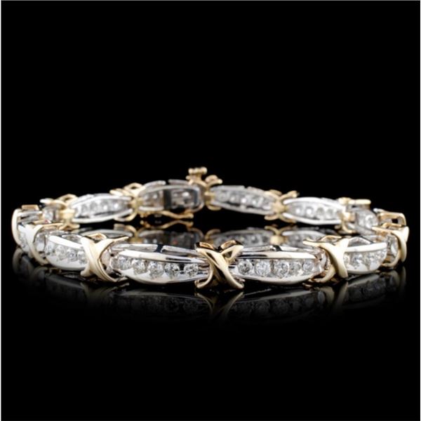 14K Two-Tone 2.68ctw Diamond Bracelet