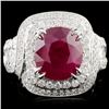 Image 1 : 18K Gold 5.10ct Ruby & 1.70ct Diamond Ring