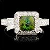 Image 1 : 18K Gold 1.02ct Tourmaline & 0.80ctw Diamond Ring