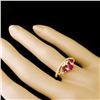 Image 3 : 18k Yellow Gold 0.93ct Ruby & 0.27ctw Diamond Ring