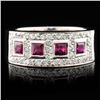 Image 1 : 14K Gold 0.59ct Ruby & 0.62ctw Diamond Ring