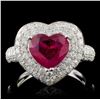 Image 1 : 18K White Gold 2.38ct Ruby & 1.31ct Diamond Ring