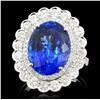 Image 2 : 18K Gold 7.59ct Tanzanite & 1.51ct Diamond Ring