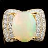 Image 1 : 18K Gold 5.47ct Opal & 1.27ctw Diamond Ring