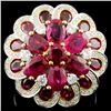 Image 1 : 18K Gold 6.15ct Ruby & 0.59ctw Diamond Ring