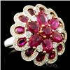 Image 3 : 18K Gold 6.15ct Ruby & 0.59ctw Diamond Ring