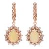 Image 1 : 14K Gold 4.50ct Opal & 1.50ct Diamond Earrings