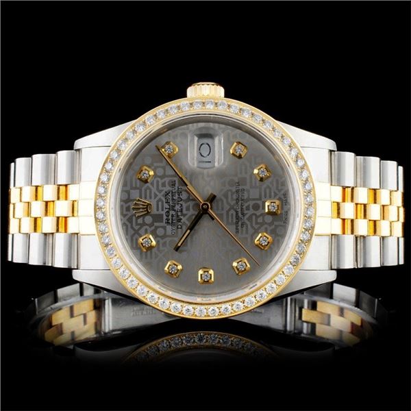 Rolex YG/SS DateJust Diamond 36MM Watch