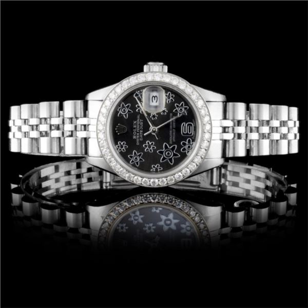 Rolex SS DateJust Ladies Diamond Wristwatch