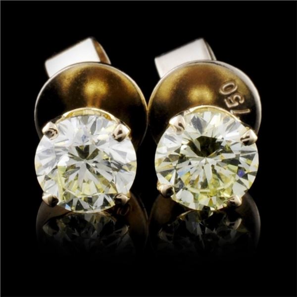 14K Yellow Gold 1.02ct Diamond Earrings