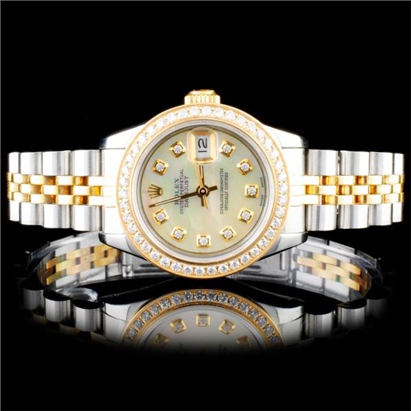 Rolex YG/SS DateJust Diamond Ladies Wristwatch