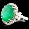 Image 2 : 18K Gold 6.19ct Emerald & 0.82ctw Diamond Ring